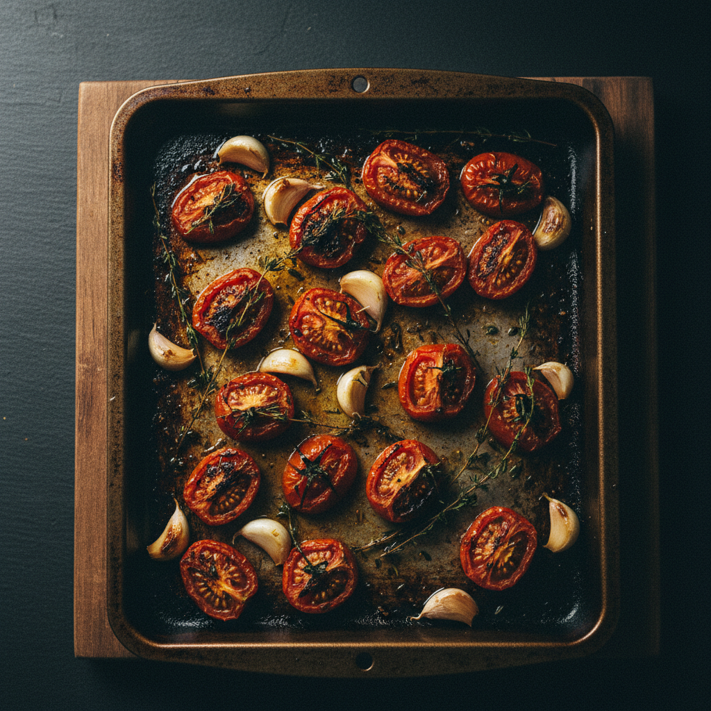 Tomatoes roasting in the oven